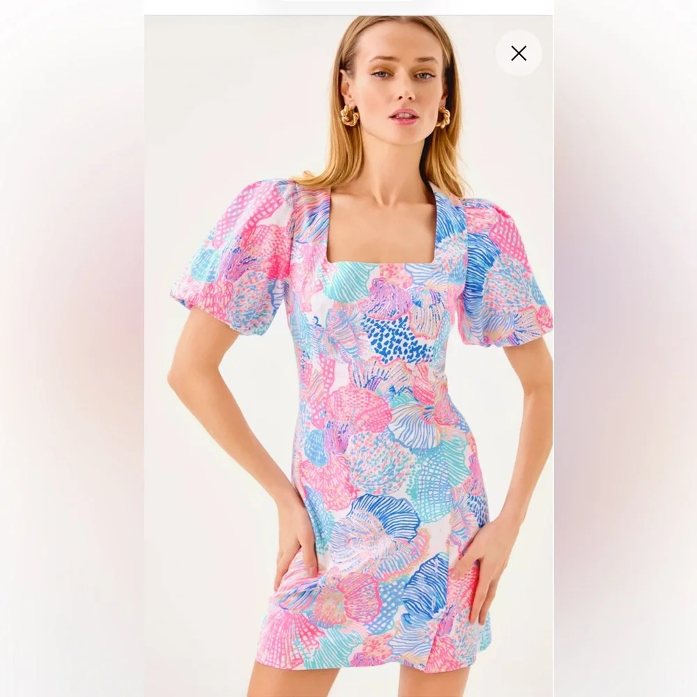 Lilly Pulitzer Kalinara sleeved romper in Multi Roar of the Seas - NWOT! - Picture 1 of 2